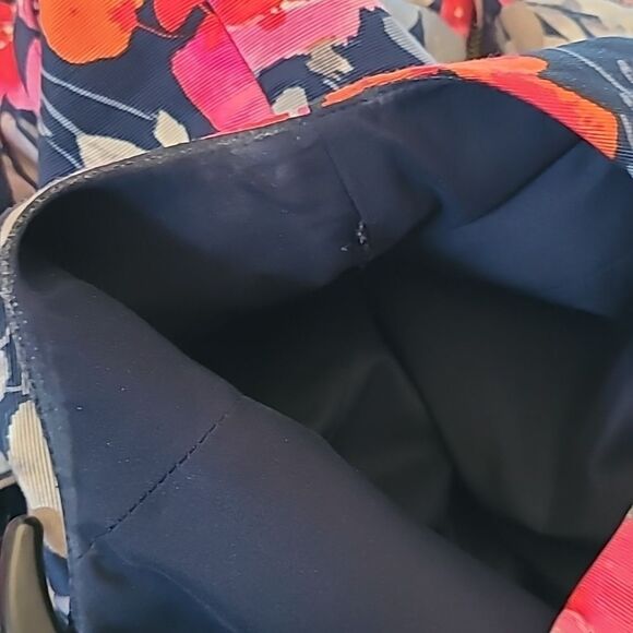 Eliza J Fit & Flare Floral Belted Dress Blue Pink Side Pockets Size 14 - Picture 7 of 16